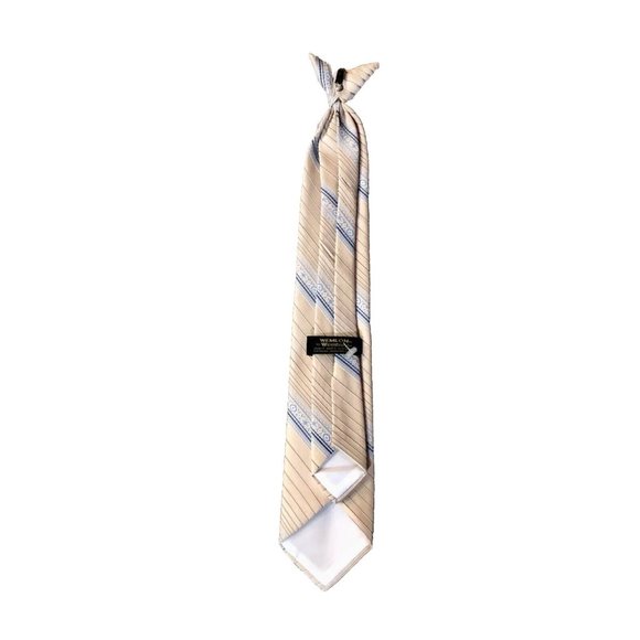 Vintage Wemlon by Wembley Tie Youth Size Clip-on Used Beige Blue - Picture 2 of 8